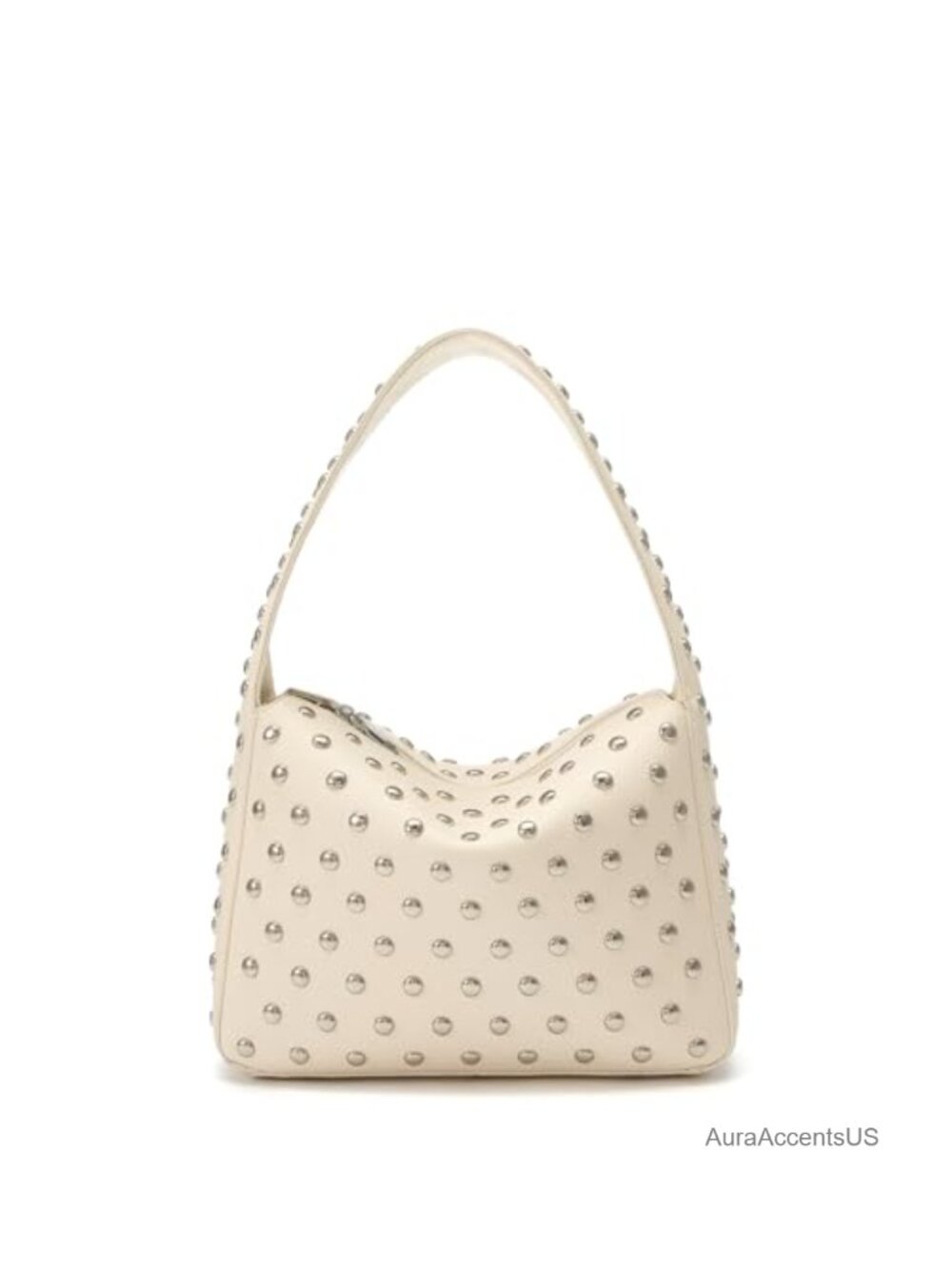 Y2K Studded Shoulder Bag Women's Padded Handbag PU Leather Purse